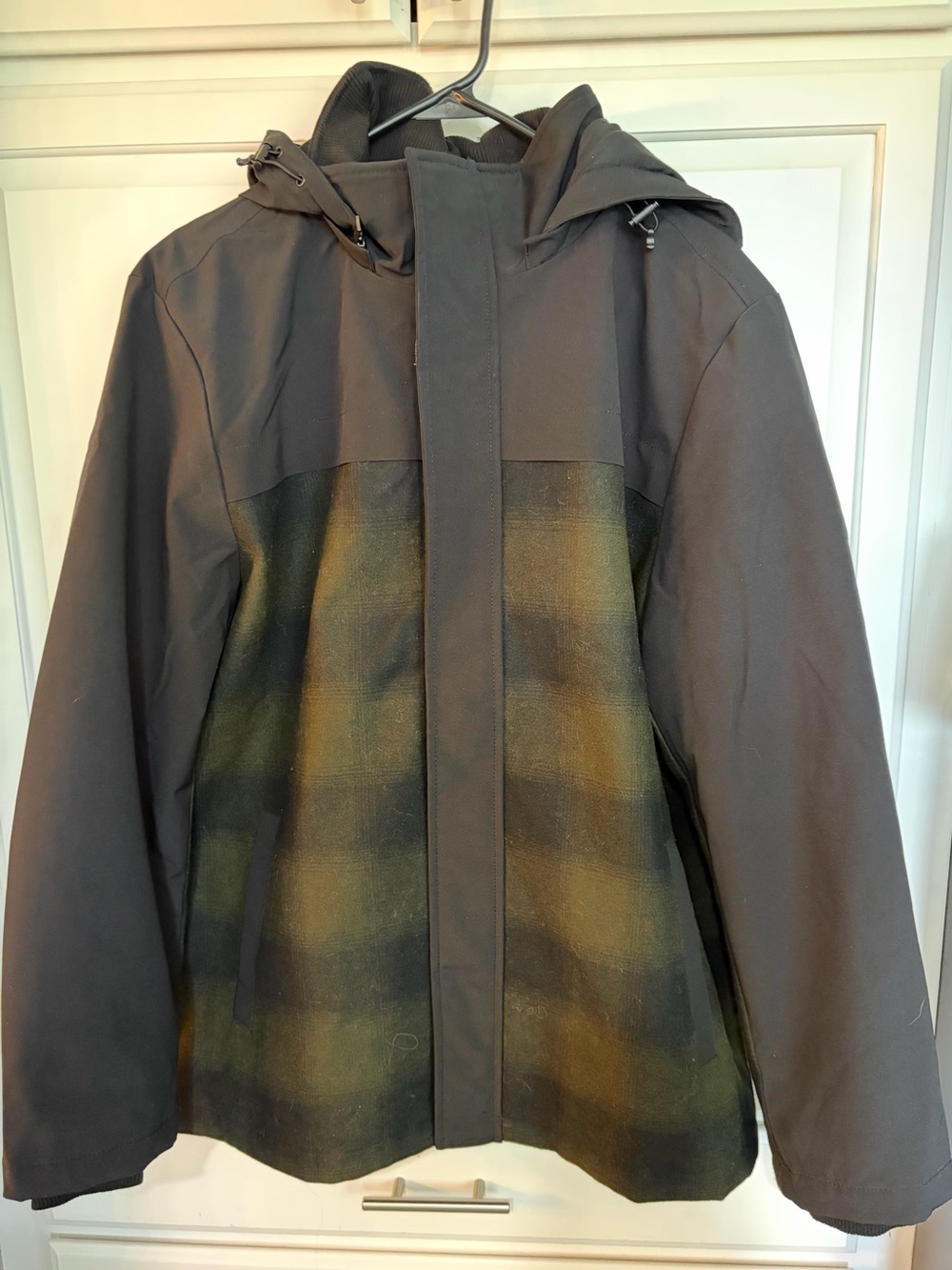 Pendleton Men's Hooded Wool Blend Zip Up Jacket - Green Plaid - size Large
